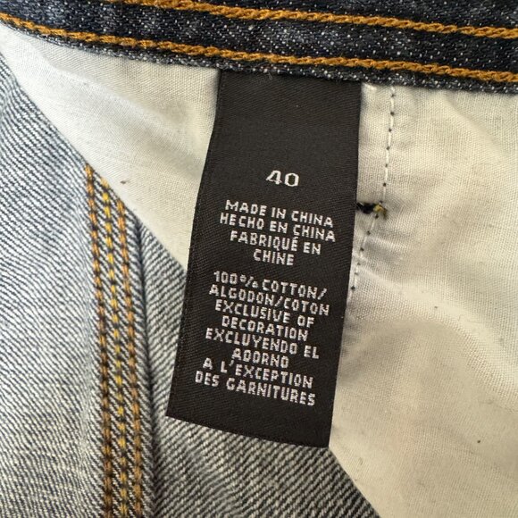 VTG Encye Jeans Men's 40 Dark Wash Embroidered Baggy Skater Hip Hop Rap Y2K 00s - Picture 2 of 12